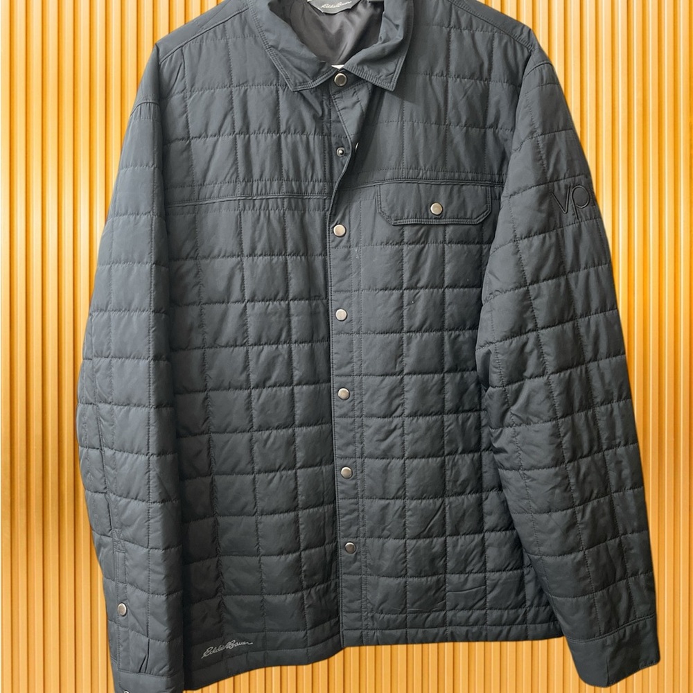 Eddie Bauer Black Puffer Jacket with Quilted Design